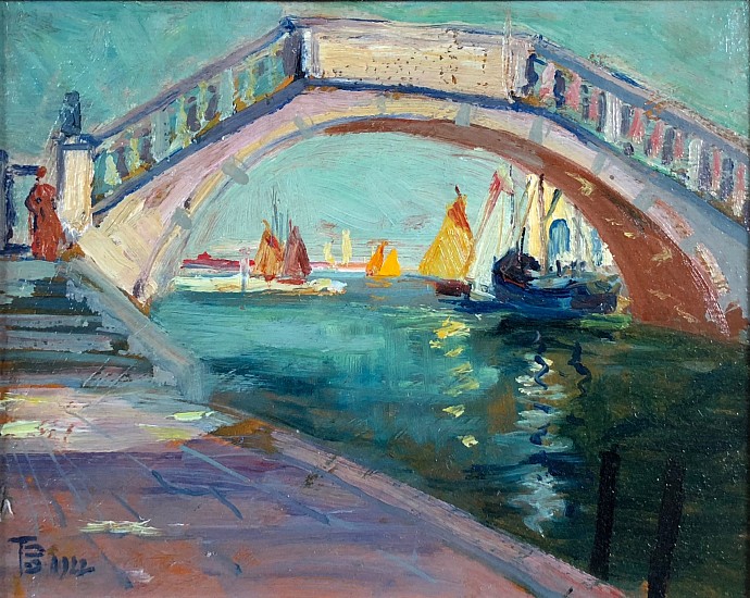 Tom Barnett, Venice Bridge
1922, Oil on Board