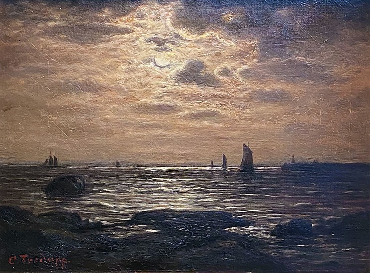 Charles Tredupp, Moonlight Marine
Oil on Canvas