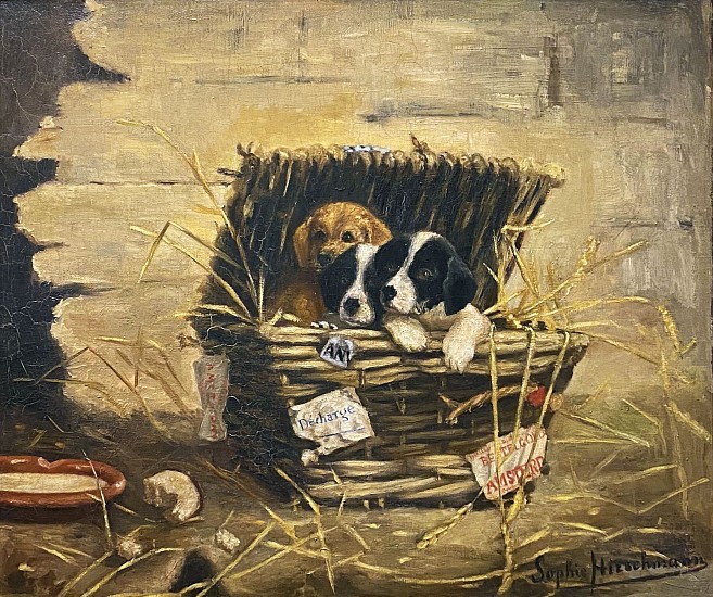Sophie Hirschmann, Basket of Puppies
Oil on Canvas