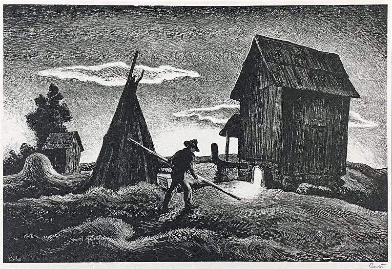 Thomas Hart Benton, Night Firing (Tobacco Firing)
1943, Lithograph