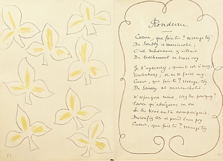 Henri Emile Benoit Matisse, Rondeau, Poems de Charles D'Orleans, After Henri Matisse
Lithograph