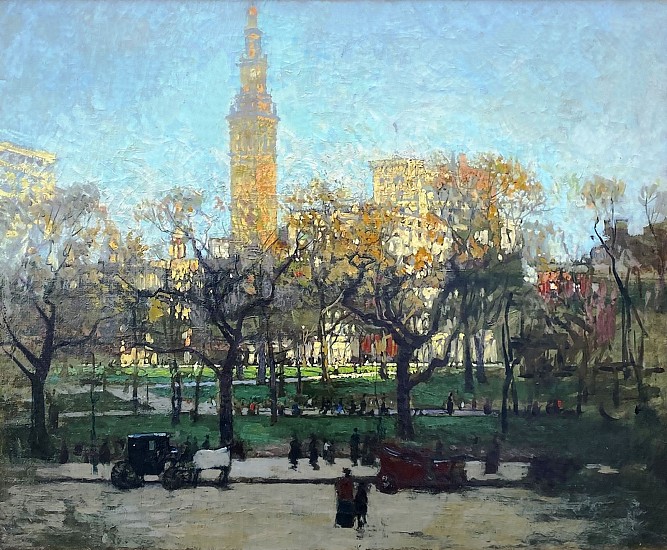 Paul Cornoyer, Sunny Afternoon, Madison Square Park, New York
1908, Oil on Canvas
