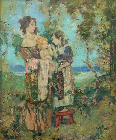 Fred Green Carpenter, Dollie, Little Jill, and Baby Sister
Oil on Canvas