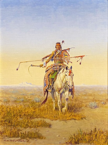 Olaf Carl Seltzer, Plains Warrior
Oil on Canvasboard