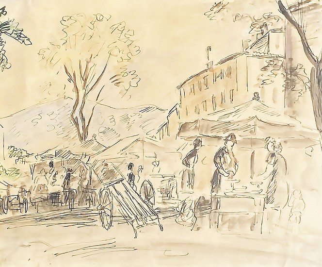 Maxime Boulard de Villeneuve, Le Marché de la Seine
Drawing