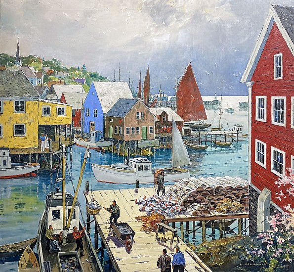 C Ivar Gilbert, Busy Harbor
Oil on Canvas