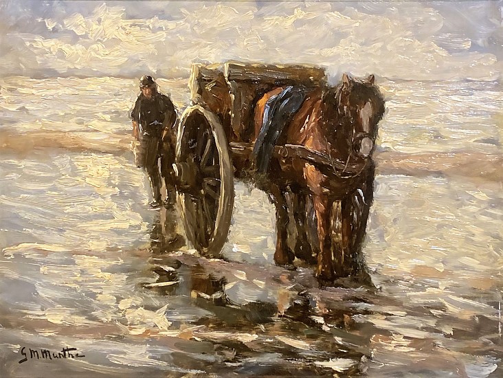 Gerhard Munthe, Searching for Clams with the Horse Cart
Oil on Panel