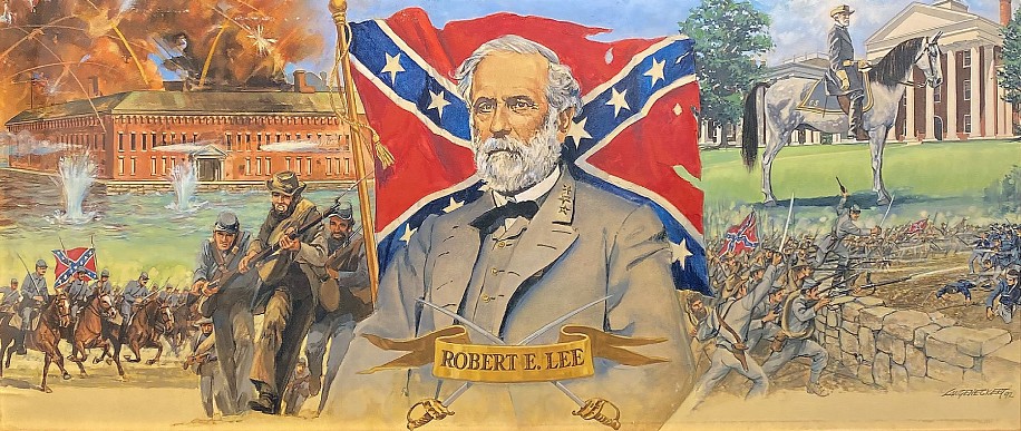 Don Langeneckert, Robert E. Lee, from Beer Stein History Series
1994, Mixed Media including Acrylic, Gouache, and Collage