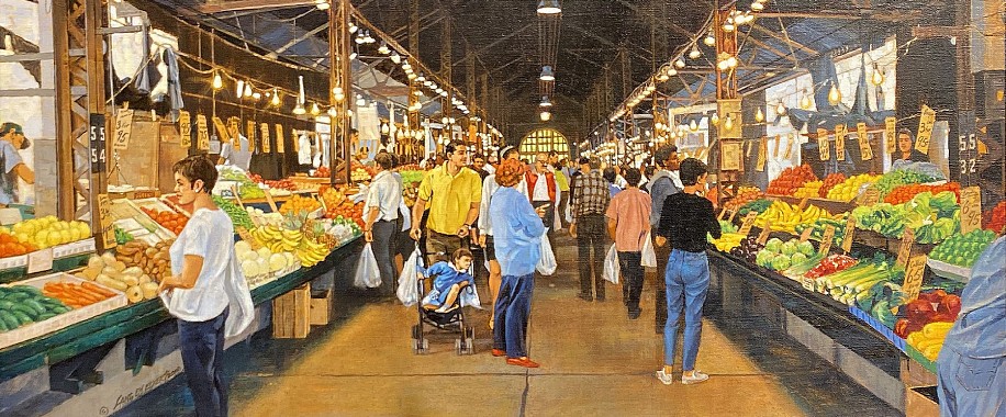 Don Langeneckert, Soulard Vegetable Market
2008, Acrylic and Gouache on Gessoed Board