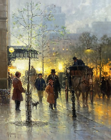 G (Gerald Harvey Jones) Harvey, The Avenue Lights (5th Avenue, New York City)
Oil on Canvas