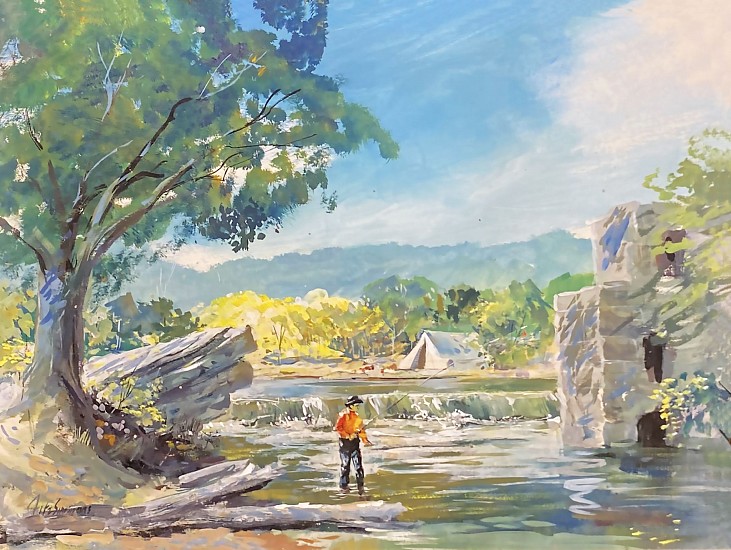 Arthur Fitzsimmons, Fly Fishing
Oil on Board