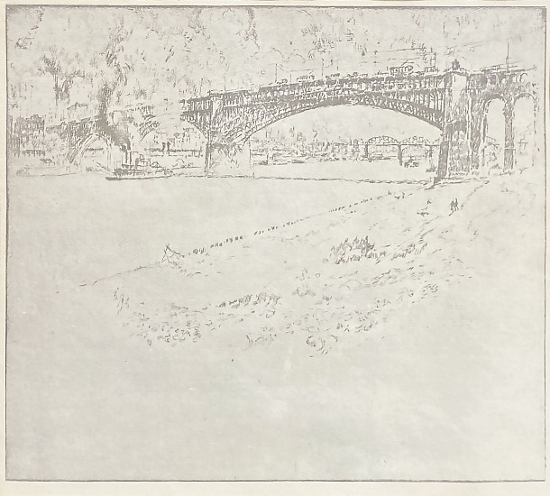 Joseph Pennell, Eads Bridge with Steamboats and View of City
Photoengravure (restrike)