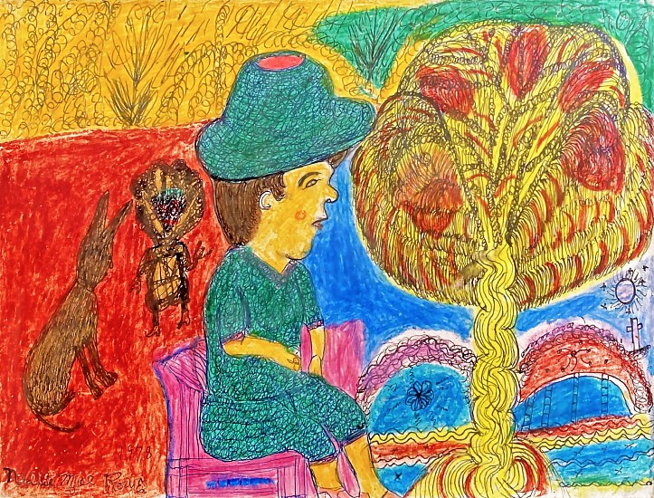 Nellie Mae Rowe, Green Lady
1978, Crayon and Pastel