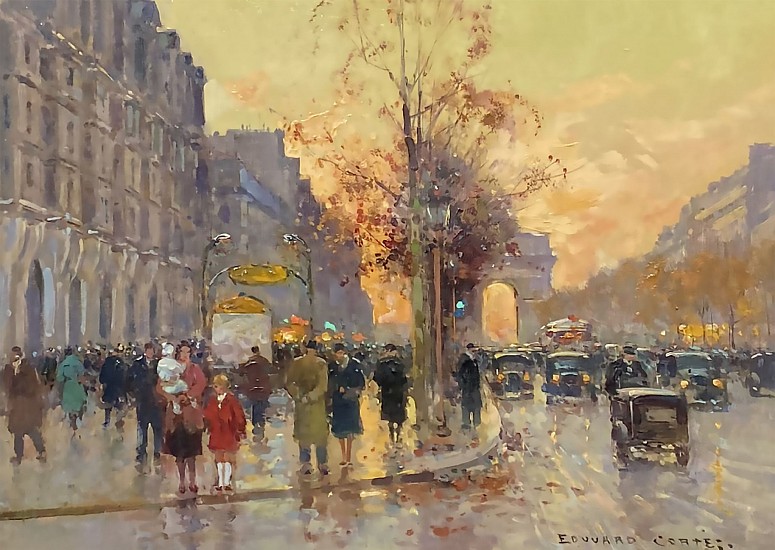 Edouard Cortes, L'Avenue des Champs Elysees
Oil on Canvas