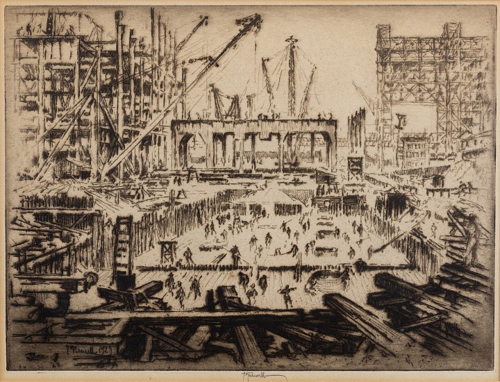 Joseph Pennell, Construction Yard, NYC
Etching