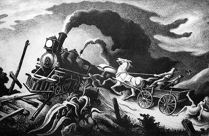 Thomas Hart Benton, Wreck of the Ol' 97
Lithograph