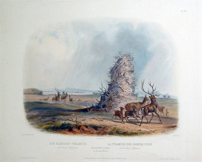 Karl Bodmer, The Elkhorn Pyramid
Aquatint
