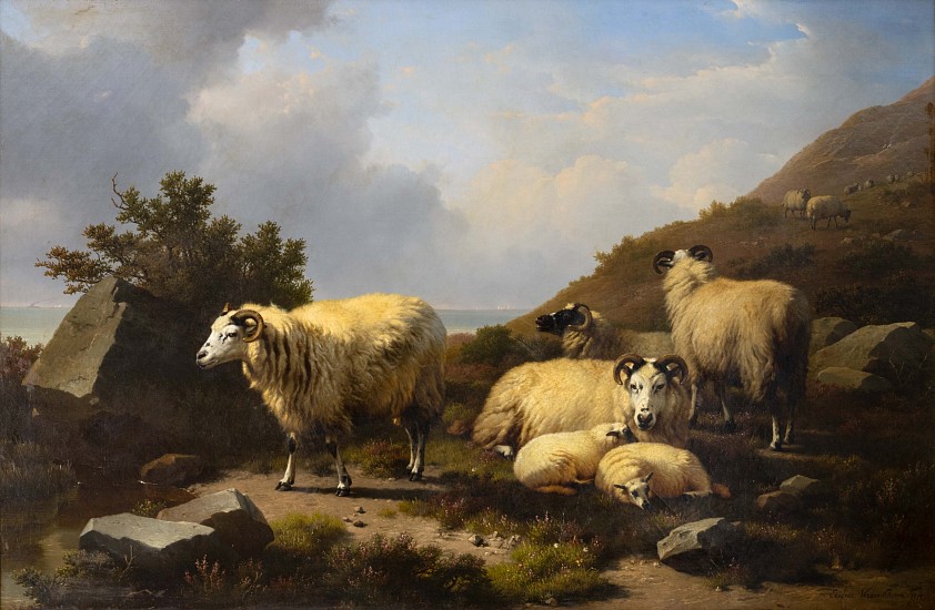 Eugene Verboeckhoven, Sheep on a Hillside
Oil on Canvas