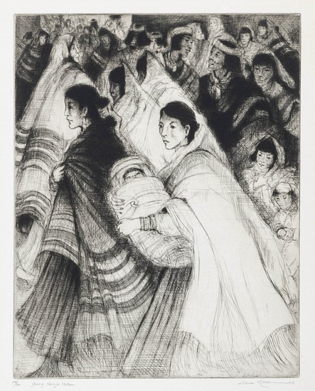 Gene Kloss, Young Navajo Mother
1962, Drypoint Etching