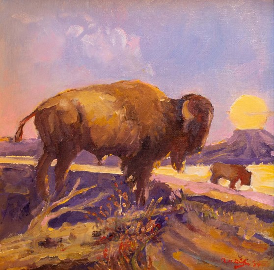 R.H. Dick, Yellowstone Bulls
Oil on Canvas