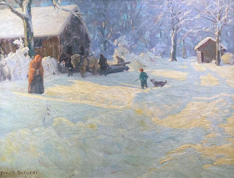 Children Playing in Snow
