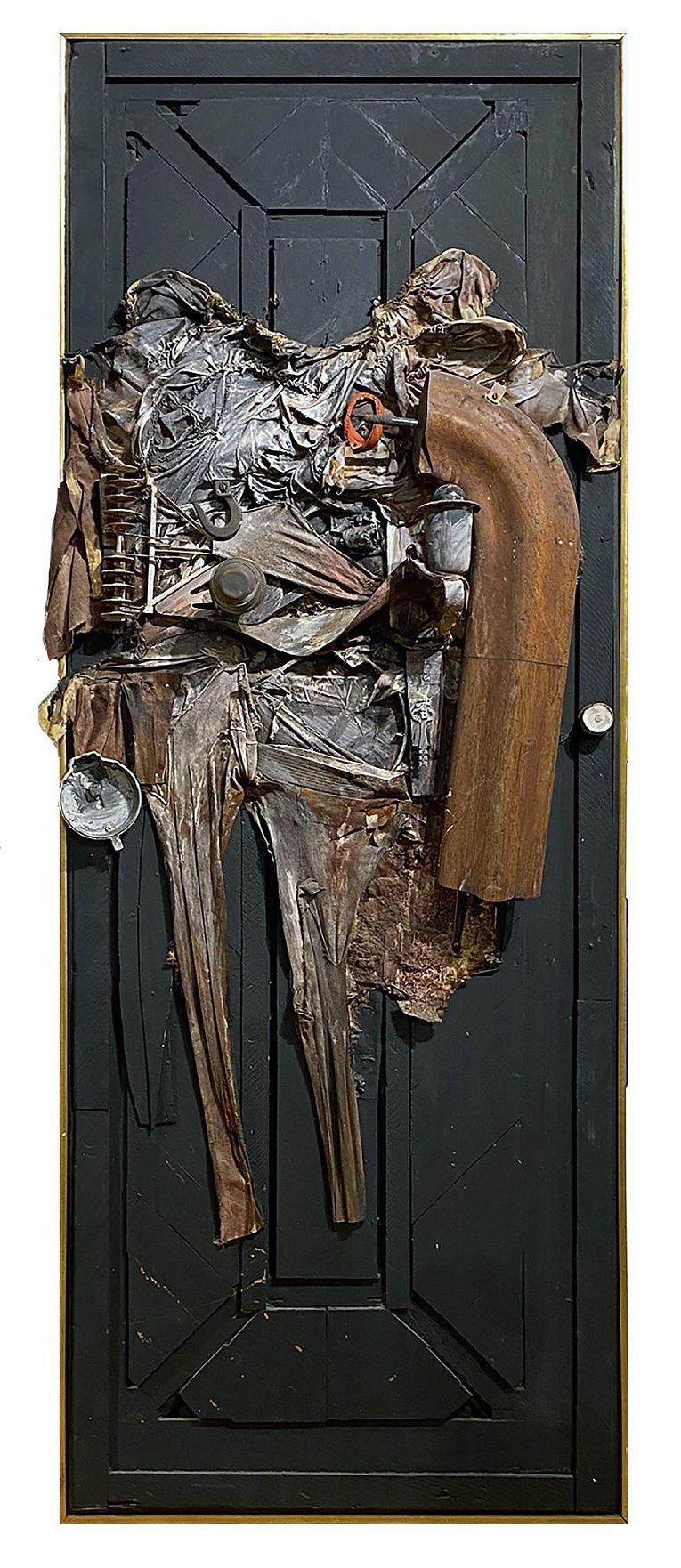 Man with Arm and Black Background
