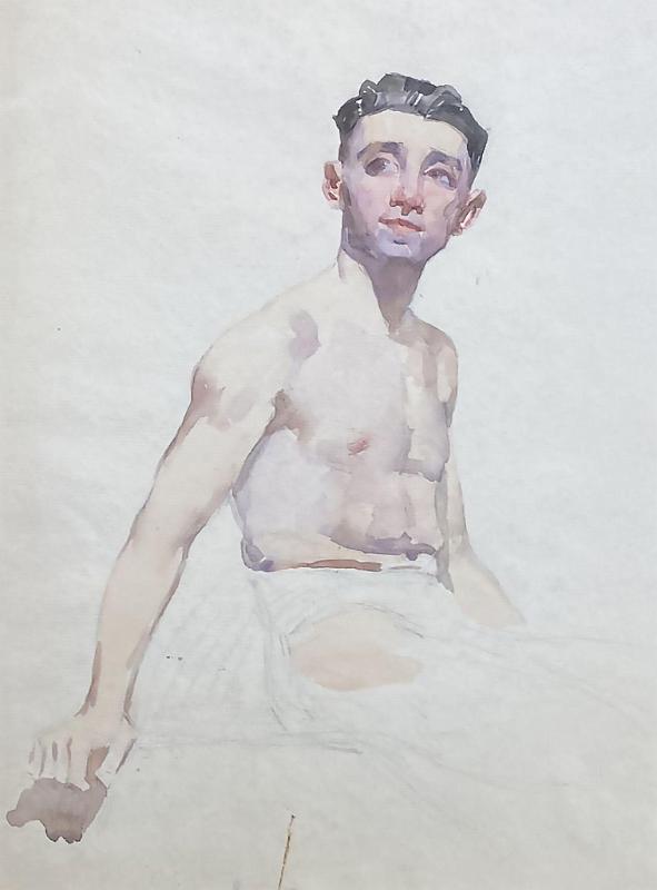 Seated Nude with Dark Hair on a Stool
