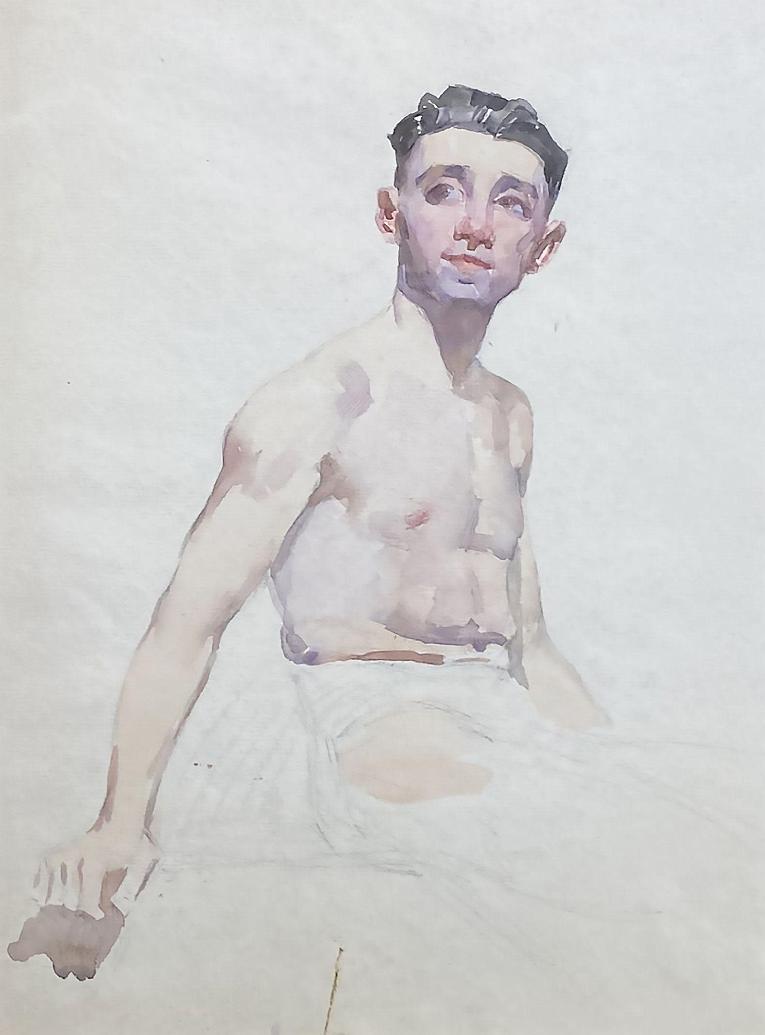 Seated Nude with Dark Hair on a Stool