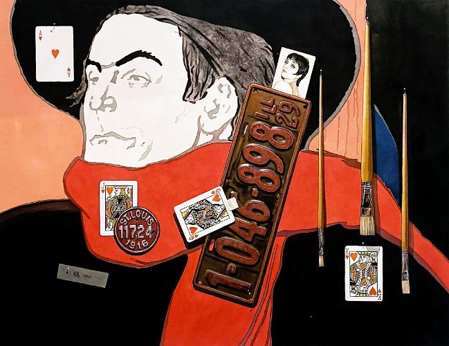 Lautrec and Liza (Trompe-l'œil Still Life with Lautrec's Ambassadeurs, Artistde Bruant)