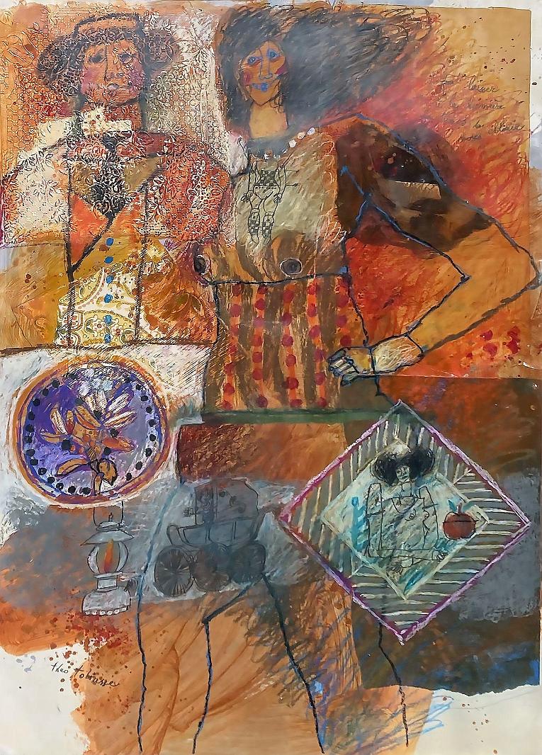 A Stroll Through the Village, Two Figures