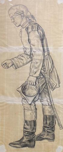 Study of Soldier with Wig, Facing Left
For Lousiana Purchase Mural