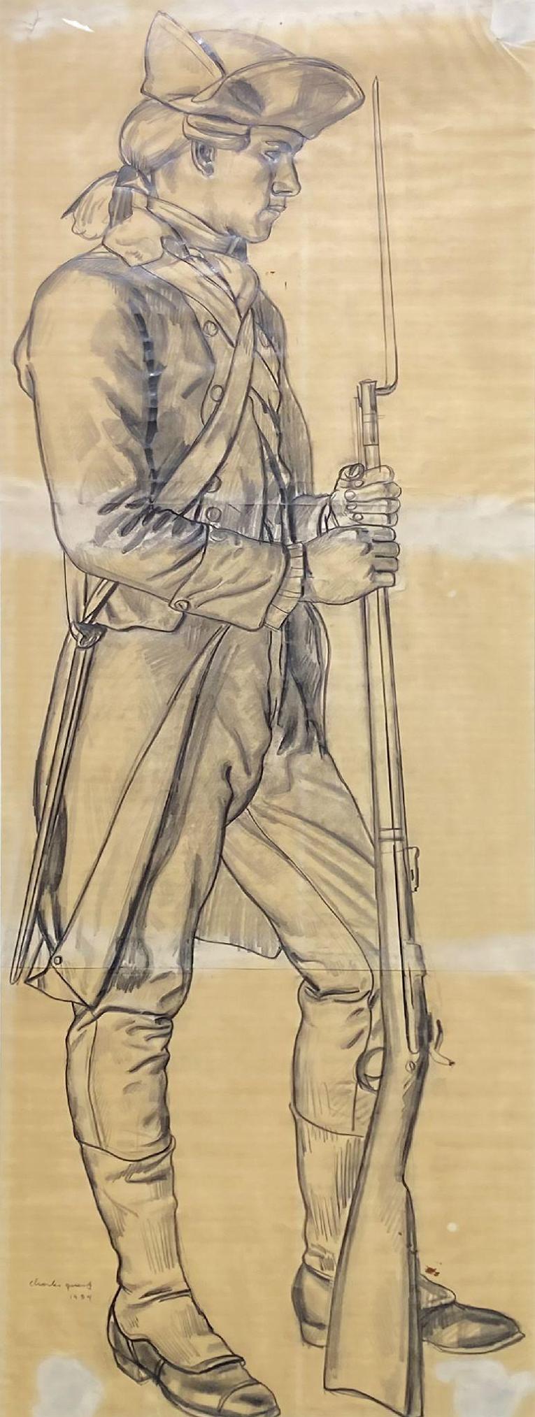 Study of Soldier Facing Right with Bayonet
For Lousiana Purchase Mural