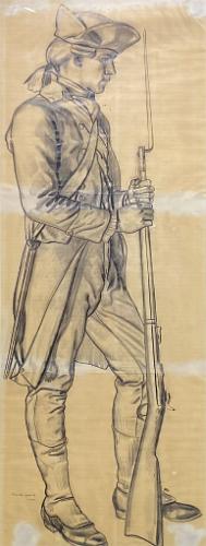 Study of Soldier Facing Right with Bayonet
For Lousiana Purchase Mural