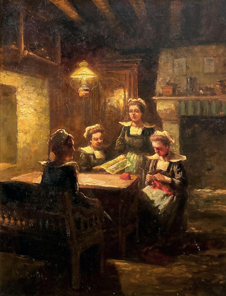 "Brittany Women Reading the Latest News"