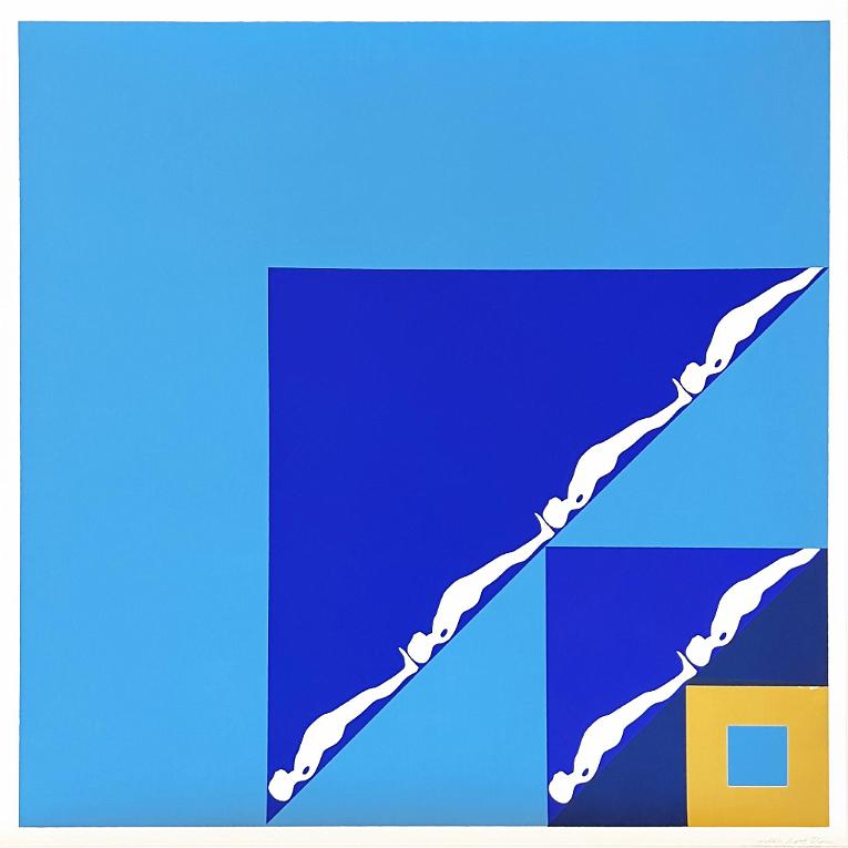 Falling Man, Light Blue with Dark Blue Triangle