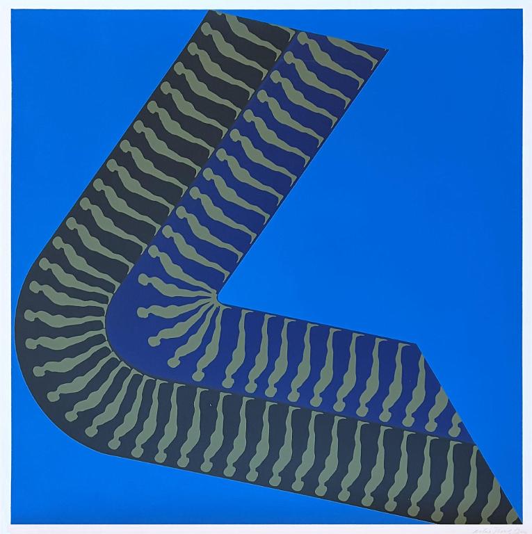 Falling Man, Arches on Light Blue Background