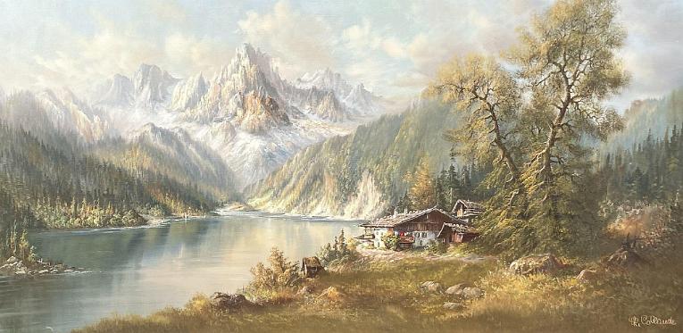 Alpine Landscape with Cottage