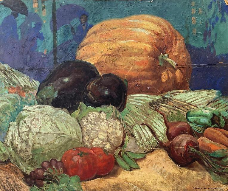 Still Life with Pumpkin and Vegetables