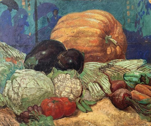Still Life with Pumpkin and Vegetables