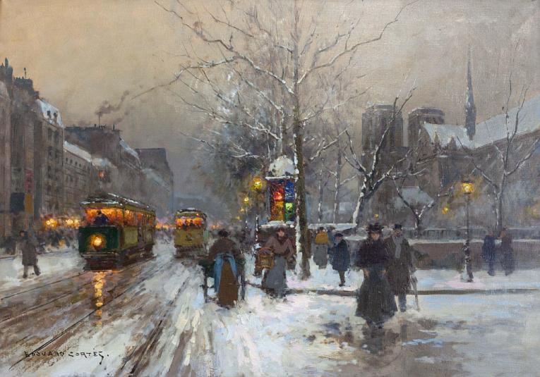 Quai de la Seine, Notre Dame en Hivre