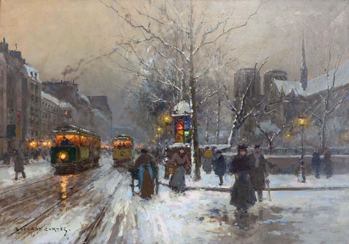 Quai de la Seine, Notre Dame en Hivre