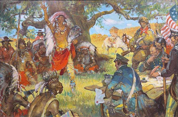 Winfield Scott Meeting with the Tribesmen