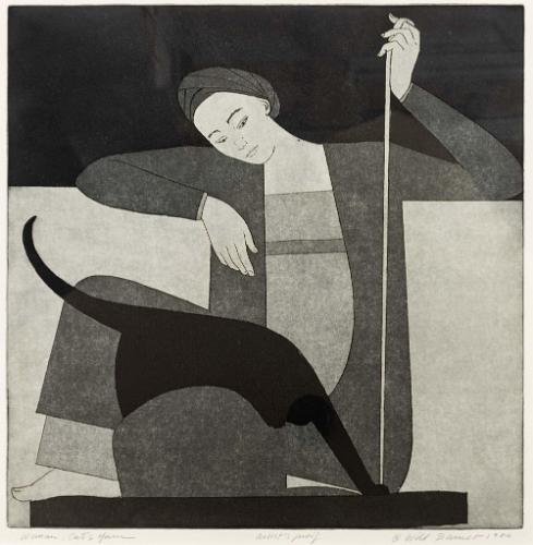Woman, Cat, and String
