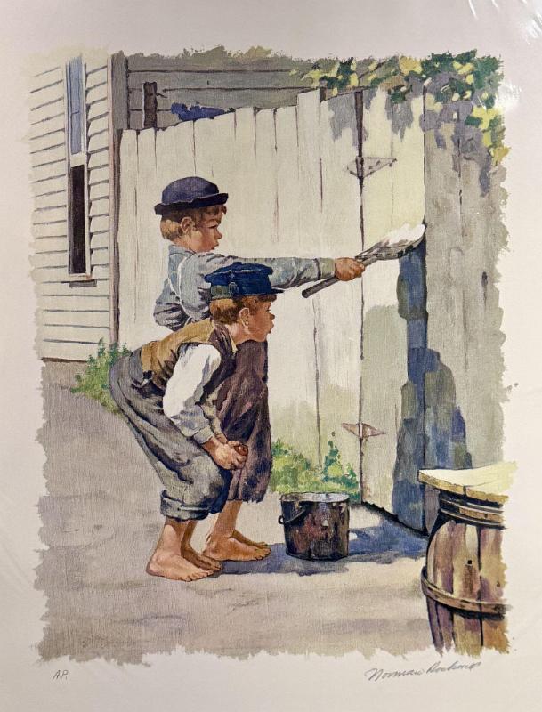Whitewashing the Fence (from the Tom Sawyer Folio)