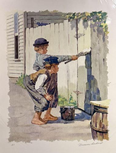 Whitewashing the Fence (from the Tom Sawyer Folio)