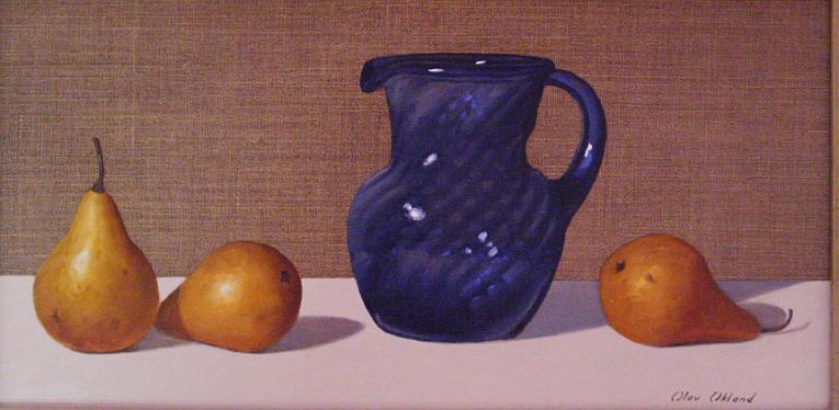 Blue Pitcher with Pears