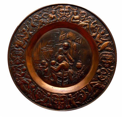 Family Interior Scene with Allegorical Symbols