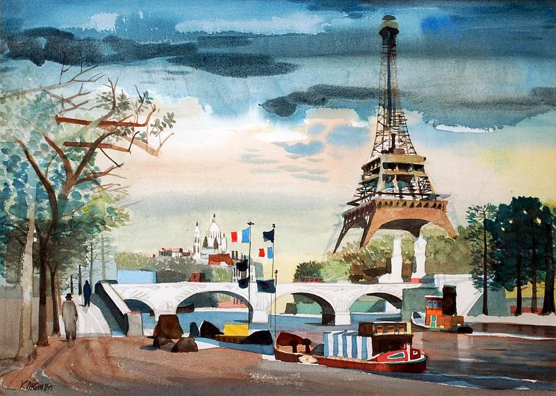 Paris Scene with Eiffel Tower