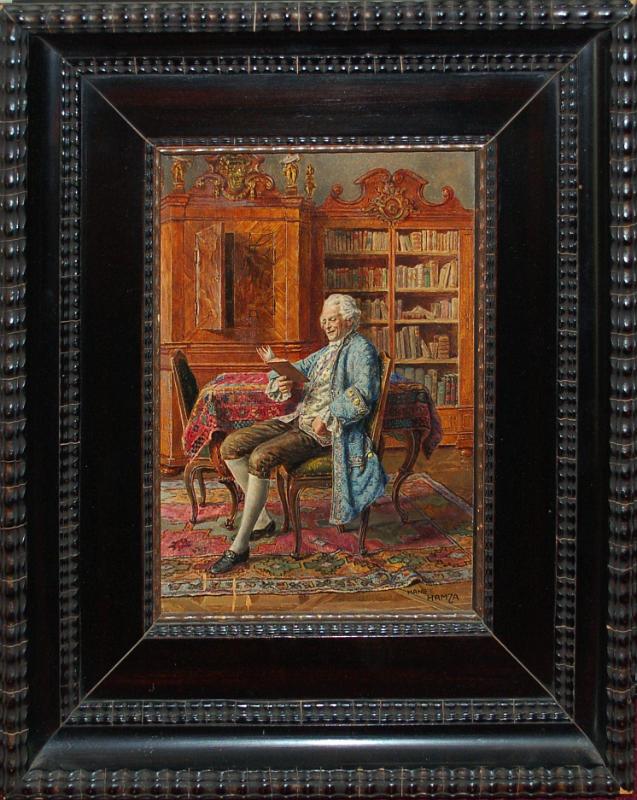 Gentleman in a Light Blue Waistcoat Reading in His Study