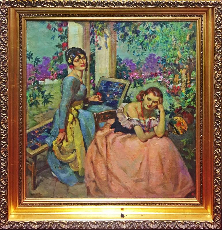 Two Women On a Garden Terrace